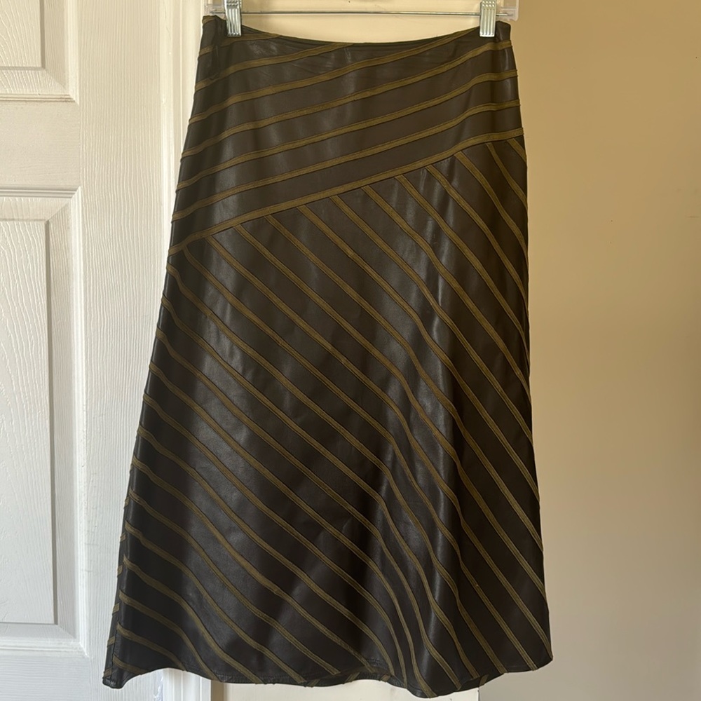 LAFAYETTE 148 leather & suede skirt